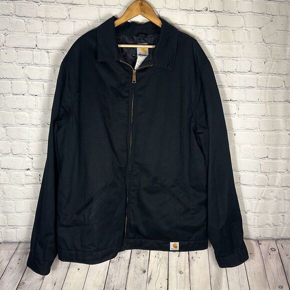 Carhartt Men's Workwear Lined Bomber Twill Work Jacket Black Reg J293 XL